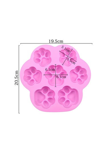 7 Hücre Küçük Ve Büyük Kedi Pençe Silikon Kek Kalıp Karikatür Diy El Yapımı Esansiyel Yağ Sabunu Kalıpları Pembe Mavi