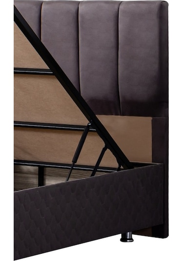 Setaymobilya Baza, Tetra Antrasit Tek Kişilik Baza + Başlık + Deluxe Yatak