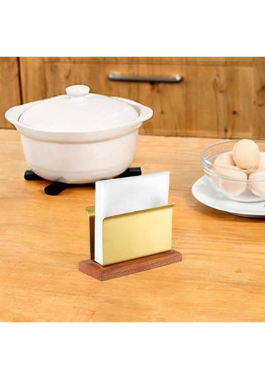 Homyl Peçetelik Paslanmaz Çelik Kağıt Tutucu Tezgah Yemek Altın