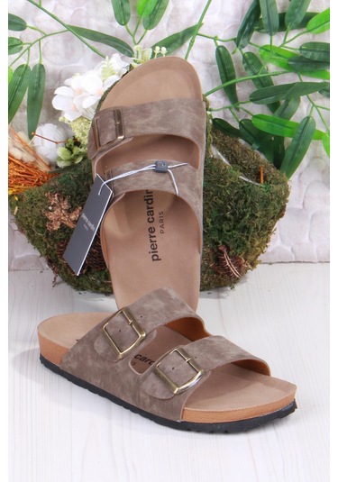 Pierre Cardin 7543 Anatomik Orijinal Ürün Havuz Deniz Plaj Günlük Erkek Terlik Vizon