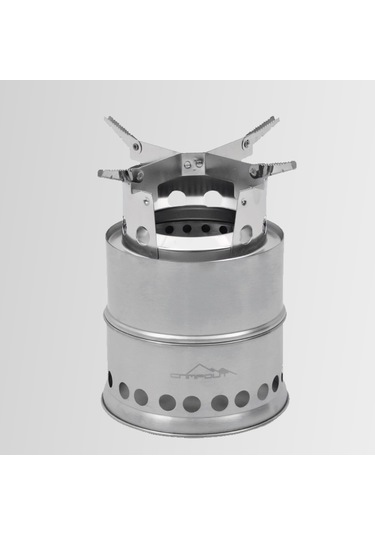 Nurgaz Ng-Tak-K Campout Turbo Ateş Kutusu Küçük Paslanmaz Çelik Açık Gri