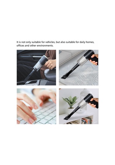 Monyee Kablosuz El Fırçası Süpürge 120w 6000pa Güçlü Emme, Araç/ev/ofis İçin Kullanıma Uygun, Led Işık, 2000mah Li-poly Batarya, Siyah