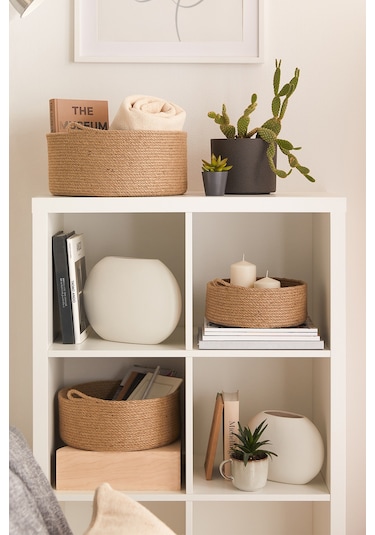 Ocean Home Textile Jüt Halat Sepet 30 x 12 cm