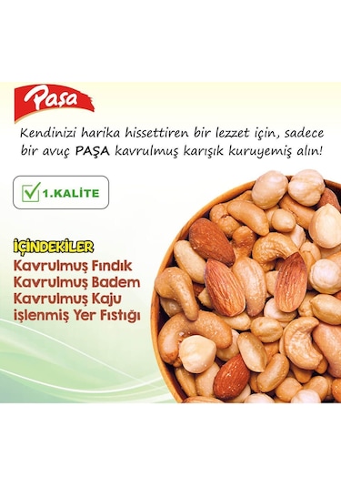 Paşa Kuruyemiş Kavrulmuş Karışık Kuruyemiş Teneke Kutu 8 x 150 G