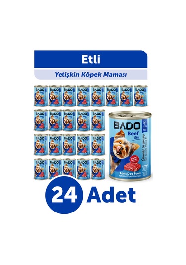 Bado Yetişkin Yaş Köpek Maması Etli 400gr 24'lü