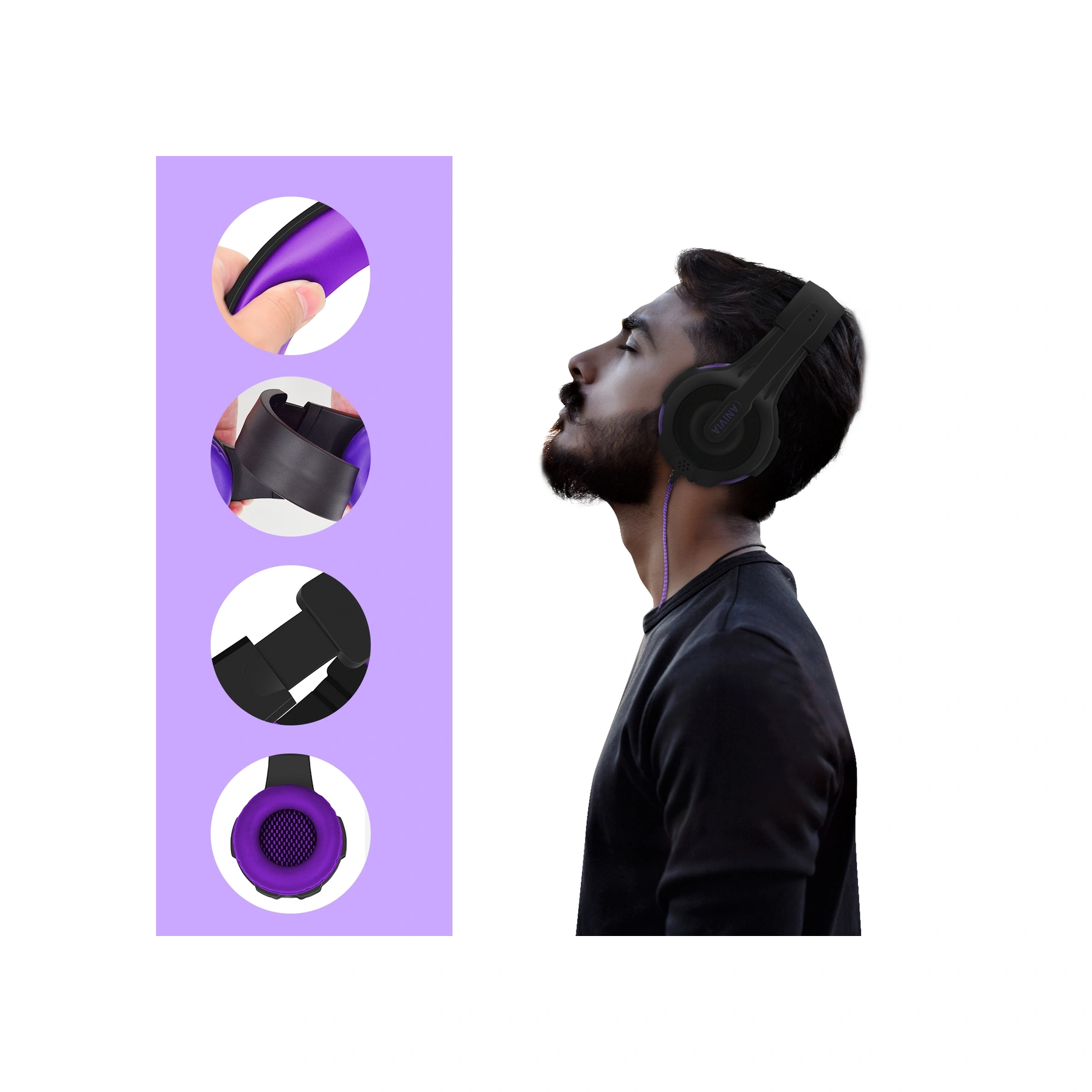 Sones Sades Ah-68 3,5 Mm Fişli Kablolu E-spor Oyun Kulaklığı, Geri Çekilebilir Mikrofon, Kablo Uzunluğu: 2 M