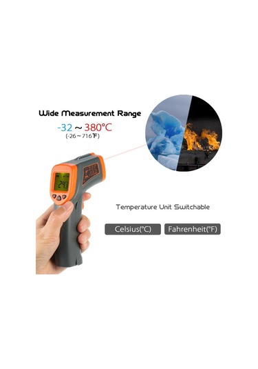 Akıllı Sensör -32 380 Santigrat 12:1 Taşınabilir El Dijital Temassız Ir Kızılötesi Termometre