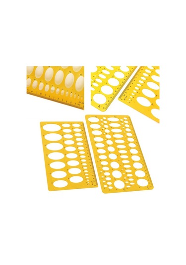 21cm/25cm Elips Çizim Çizim Şablonu Mekanik Cetvel Oval Yuvarlak