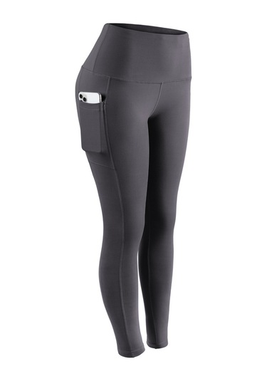 İlkbahar Ve Yaz Aylarında Yeni Yoga Pantolonları Yan Cepler Gri - Beyaz