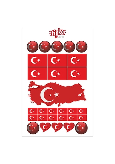 Türk Bayrağı Sticker Seti (125717093)