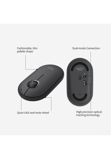 Maiyame Logitech Pebble Kablosuz Mouse - Çift Bağlantılı, Sessiz Ve Ergonomik Tasarım 001