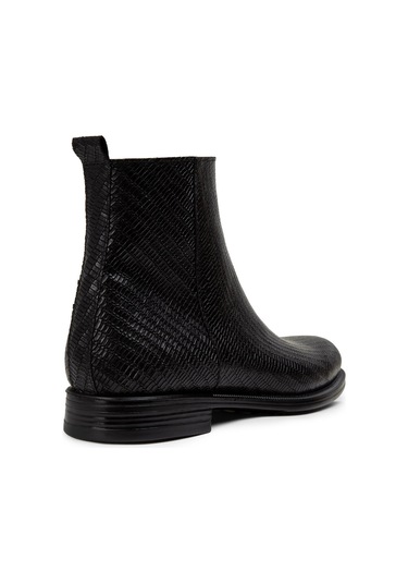 Deery Hakiki Deri Siyah Erkek Fermuarlı Bot - 01921msyhc09