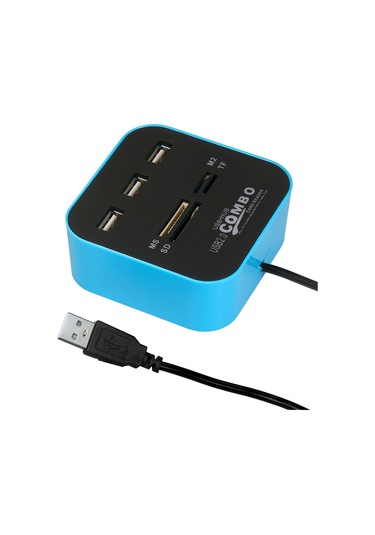 Mufunye Usb 2.0 Hub Ve Kart Okuyucu - 3 Usb 2.0 Portu, Tf/sd/ms/m2 Kart Slotları, 480mbps Hız, Plug&play, Abs Malzeme