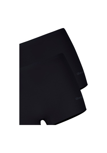 Kom Basic Kadın Short Külot 2li Siyah Siyah