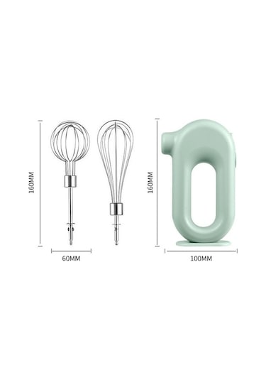 Cbtx Kablosuz El Elektrikli Yumurta Çırpıcı Kek Mikseri, Özellikler: Çift Çubuk Yeşil Soğan A Yeşil