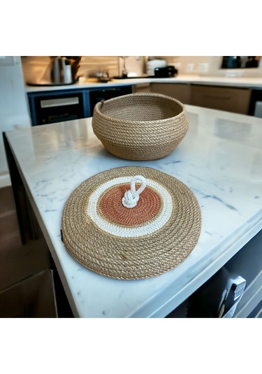 2'li Hasır Sepet,jüt Sepet,%100 Doğal Hasır Sepet, Dekoratif Hasır Sepet