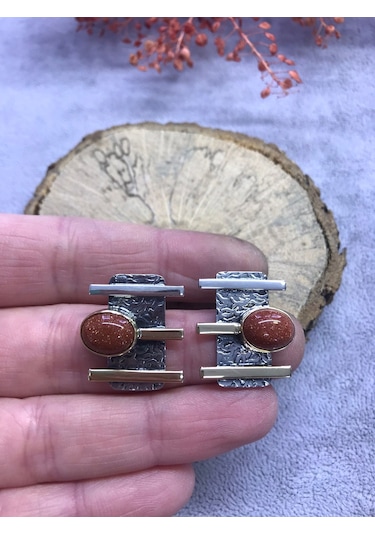 Nsa Gümüş Yıldız Taşı 925 Ayar Doğal Taş El İşi Gümüş Set