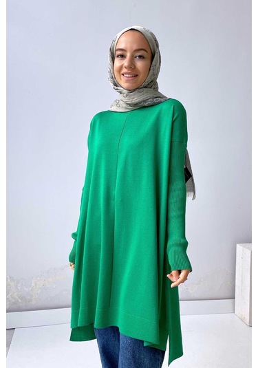 Mira Merserize Tunik - Yeşil Gri