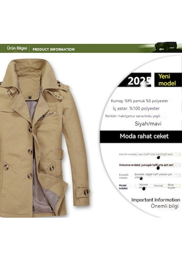 Çok Yönlü Günlük Erkek Ceketi Haki