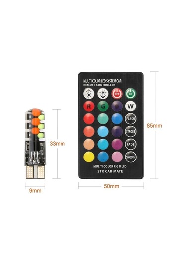 16 Renkli Çakarlı T10 Ampul Laam310