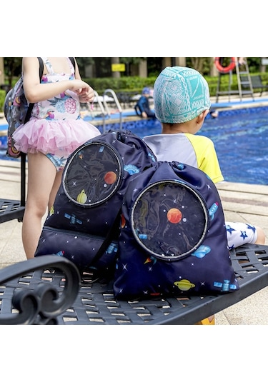 Islak Ve Kuru Ayırma Su Geçirmez Bağcıklı Omuz Plaj Yüzme Çantası Çocuklar İçin Gri L Çok Renkli