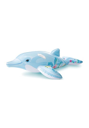 Küçük Yunus Figürlü Tırabzanlı Şişme Deniz Yatağı Çok Renkli