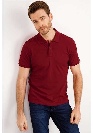Igs Erkek Bordo Modernfit / Dar Kalıp Polo Yaka Tişört-3969 Bordo