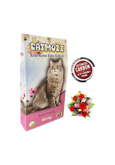 Catmozz Spring Bahar Aktif Karbonlu Kedi Kumu Koku Giderici 30 G