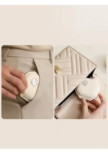 Lemestar Mini Taşınabilir İlaç Kutusu - Pet Materyal, Su Geçirmez, Bölmeli, Seyahat İçin, Bej Renk