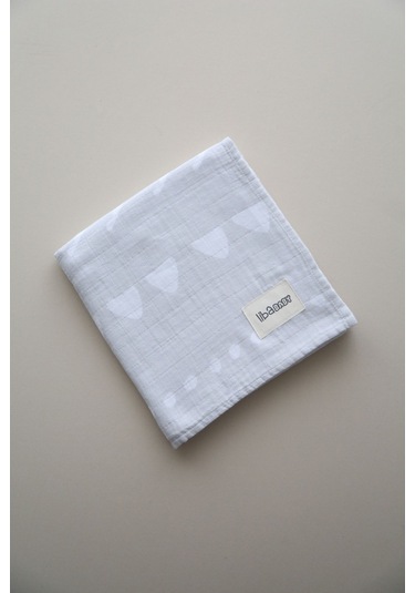 Müslin Geometrik Oeko-tex Sertifikalı %100 Pamuk 2 Katlı 110x115 Cm Bebek Müslin Battaniye & Örtü Gri