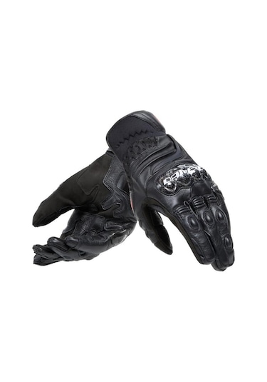 Dainese Carbon 4 Black Kısa Deri Eldiven Siyah