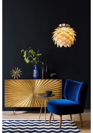 Lotus Dekoratif Avize Sarkıt Abajur Lambader Şapkası Bej