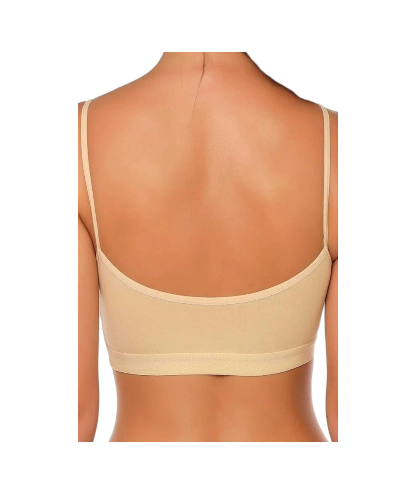 Tezzgelsin Kadın İnce Askılı Pedli Büstiyer Yarım Atlet Sütyen 3'lü Set Ten Rengi