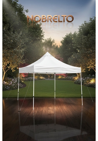Nobrelto 3x3 Metre Ekstra Güçlendirilmiş Profil Çardak - 1.2mm Et Beyaz