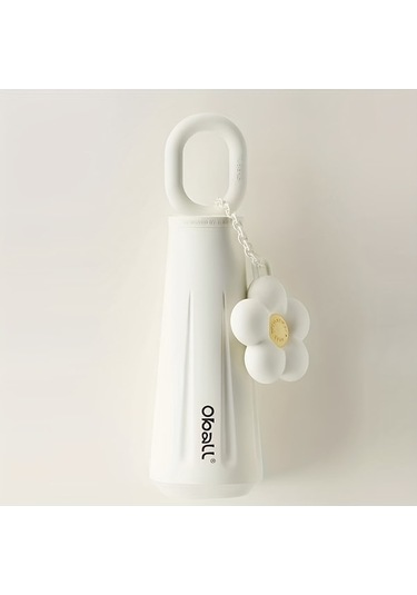 Didadodo Paslanmaz Çelik Su Şişesi, Küçük Kapaklı Spor Termos Beyaz Beyaz