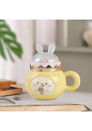 Suntek Sevimli Tavşan Kahve Kupaları Kapaklı Ve Ev Partisi