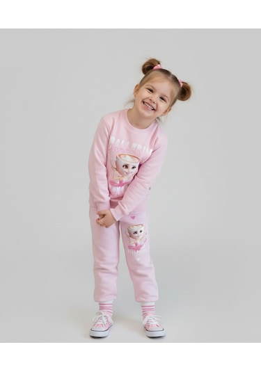 Ballerina Cappuccina Kız Çocuk 2'li Alt Üst Takım Pembe