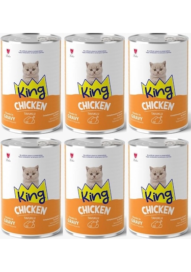 King Et Parçacıklı Tavuklu Yavru Kedi Konserve 400 Gr 6 Adet