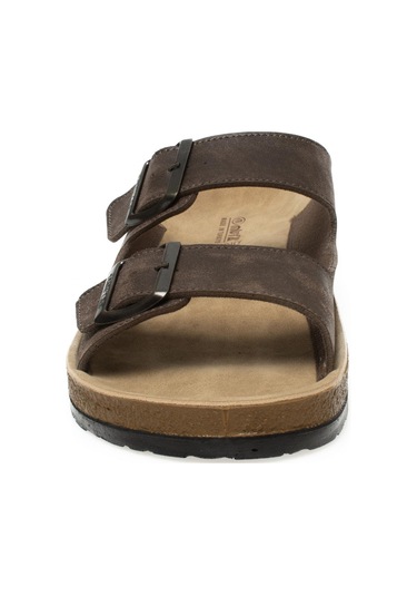 Muya 31330m Allen Çift Bant Kahverengi Erkek Terlik Kahverengi