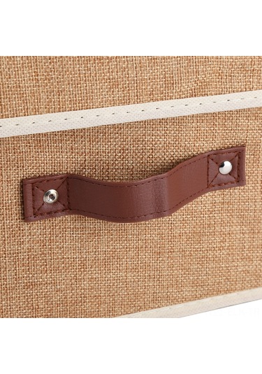 Xindoker Pamuk-keten Kumaşlı, Kuru Ve Akartıcı, Katlanabilir Depolama Kutusu - 26x20x17 Cm Kahve Rengi Kahve