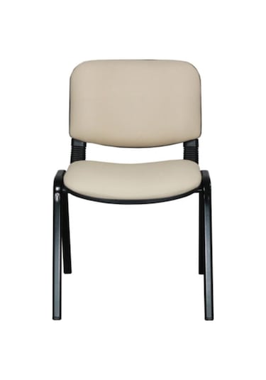 Ofiscombin Ofis Büro Bekleme Misafir Çalışma Konferans Koltuğu Form Sandalye Krem Deri 00047499862