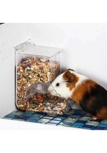 Pazly Pratik Otomatik Evcil Hayvan Besleyici, Şeffaf Plastik, 14x8x7cm, Kırmızı İçin Hamster Ve Kemirgenler