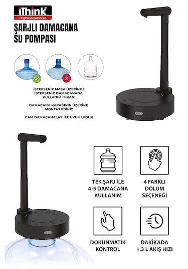 Ithınk Şarjlı Standtlı Damacana Su Pompası Wp-500