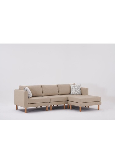 Armin Akıllı Köşe Koltuk Takımı & Modern Modüler Yataklı Köşe Takımı - Açık Krem