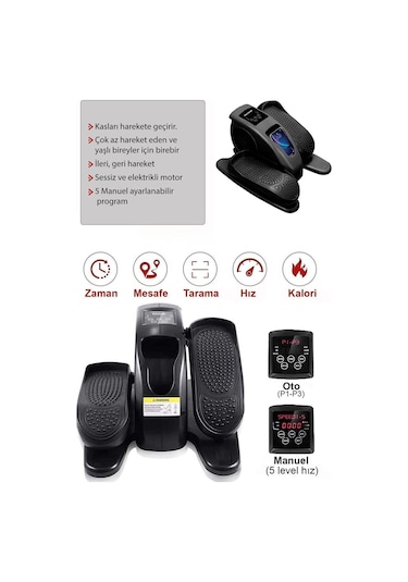 Kochler Eliptik Kondisyon Bisikleti - Egzersiz Aleti - Alman Tasarım - Ayak Masaj Aleti Çok Renkli