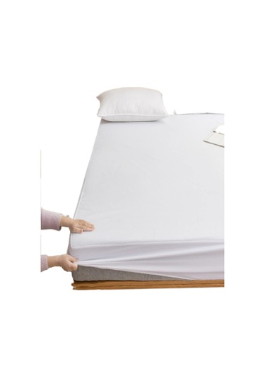 Evony Çift Kişilik 160x200+30 Cm Pamuklu Fitted Sıvı Geçirmez Alez Beyaz