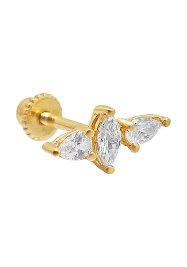 Altınkesesi Altın Damla Kelebek Piercing Tragus Helix Altın