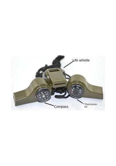 Sahada Hayatta Kalma Malzemeleri Düdük Pusula Büyüteç El Feneri Yeşil