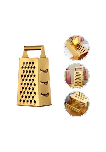 Createtech 4 Taraflı Mutfak Grater - Paslanmaz Çelik Sebze Dilimleyici - Rastgele Renk Rastgele Renk