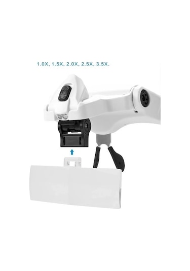 -5 Lens 1.0x-3.5x, 2led Işıklı Ile Ayarlanabilir Gözlük Büyüteç9892b2